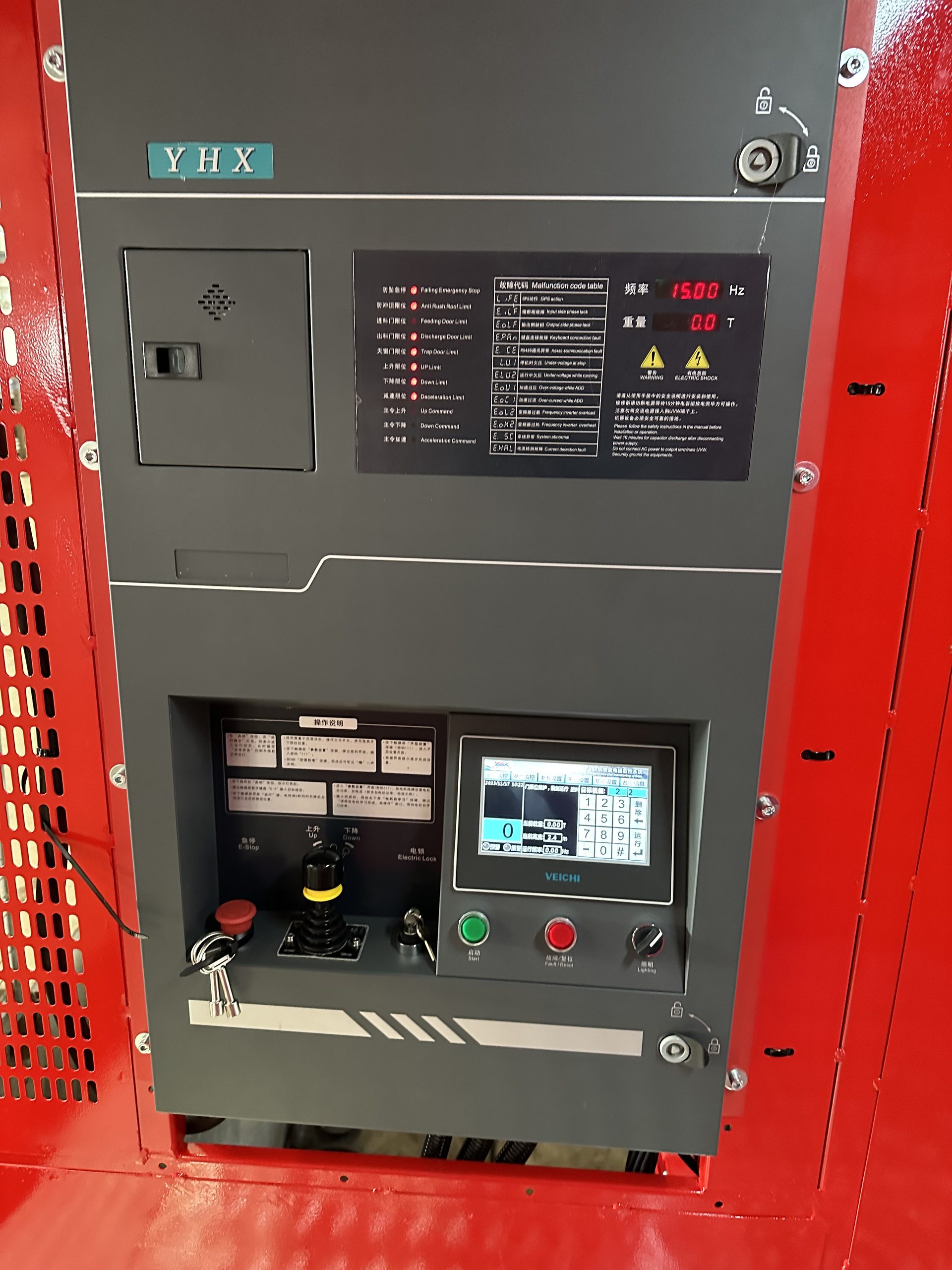 YHX control panel